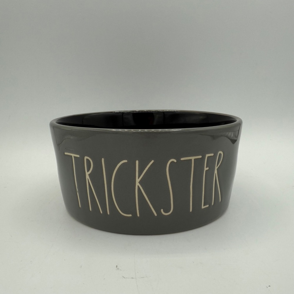 Rae Dunn Trickster Halloween Candy Bowl Dish Gray‎ Artisan Collection Ceramic